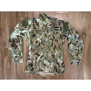 XSmall Xs Reg US Navy Working Uniform NWU Type III AOR2 Camo Blouse Shirt Paint